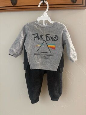 Pink Floyd Gray Baby Sweatshirt Set with Black Print